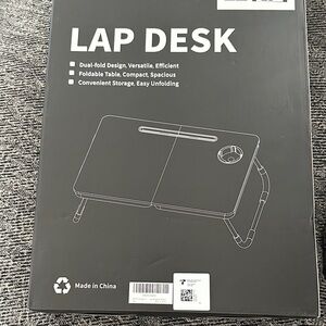 Black Portable Folding Lap Desk with phone holder